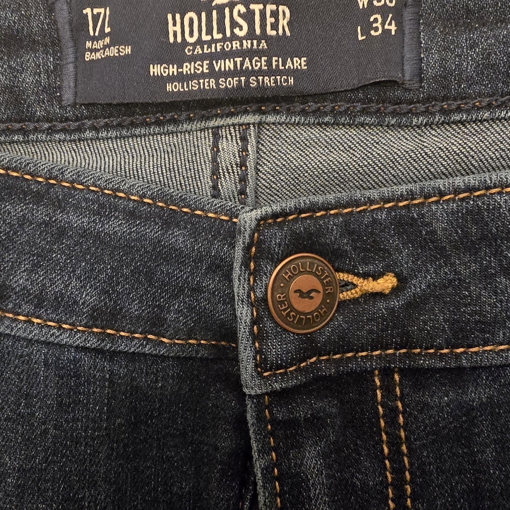 Hollister Women's High-Rise Vintage Flare Jeans - Dark Blue